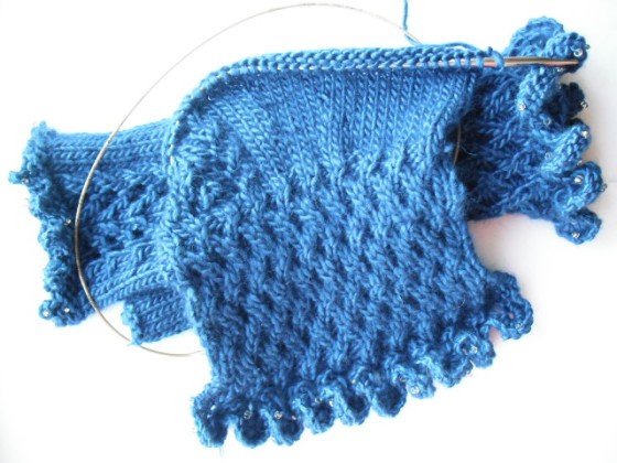 Half-finished mitts